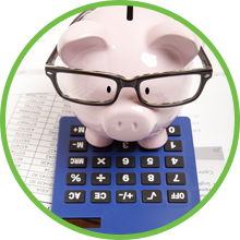 Piggy Bank on a Calculator